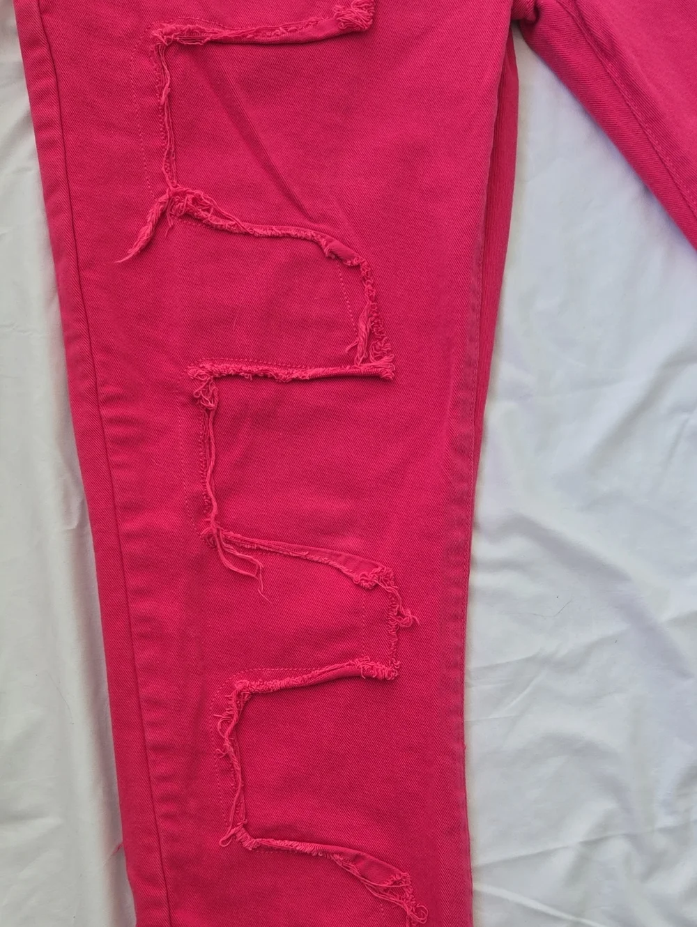 Men's Jeans Hot Pink With A Pattern On Front&Back, Fringe. Very Summery Pants. - Picture 4 of 9